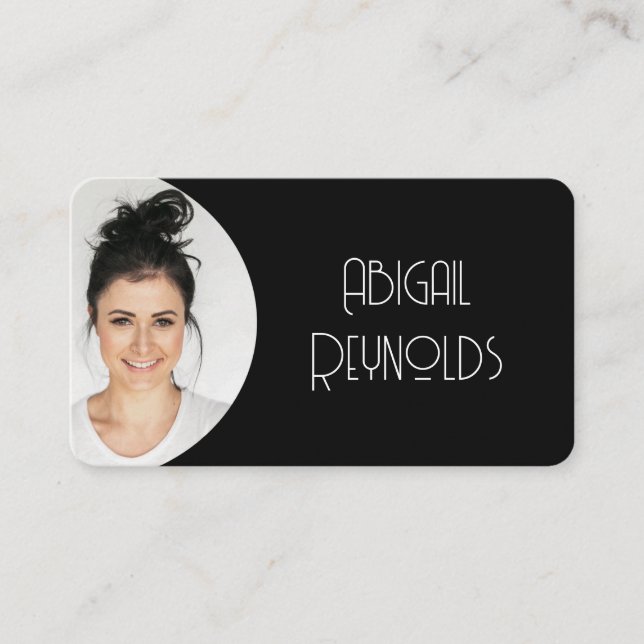 Foto Business Card Schwarzer Rahmen Visitenkarte (Vorderseite)
