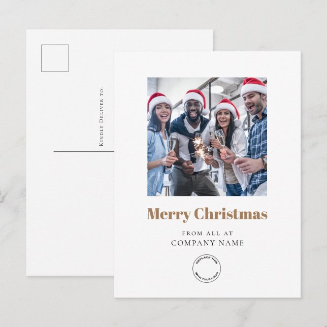 Foto Business Logo Gold Frohe Weihnachten (Vorne/Hinten)