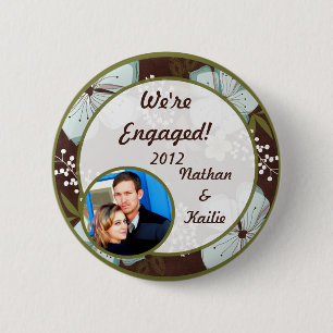 Foto Button Hawaiian Blue Blume