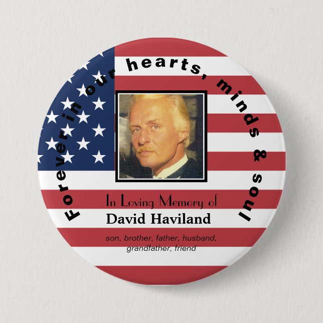 Foto-Button mit amerikanischer Flagge HAMbWG Button (Vorderseite)