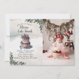 Foto Cake Smash erste Geburtstagsparty Einladung