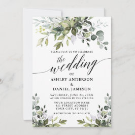 Foto Calligrafie Hochzeit von Aquarellfarben Einladung