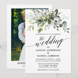 Foto Calligrafie Hochzeit von Aquarellfarben Einladung