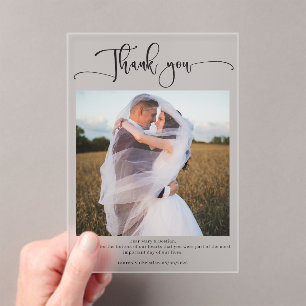 Foto Calligrafy Wedding Danke Karte Acryleinladungen