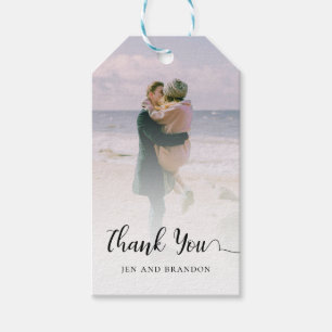 Foto Calligraphy Vielen Dank Gastgeschenk Hochzeit Geschenkanhänger