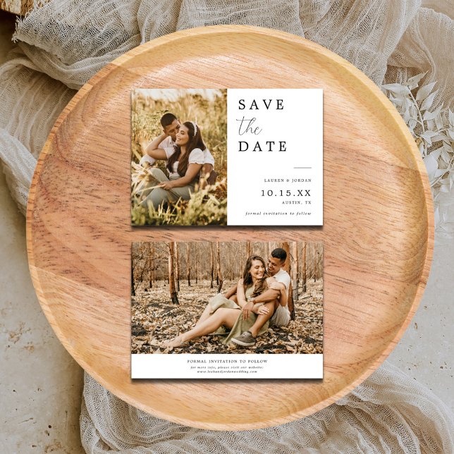 Foto Calligraphy Wedding Save the Date Card (Von Creator hochgeladen)