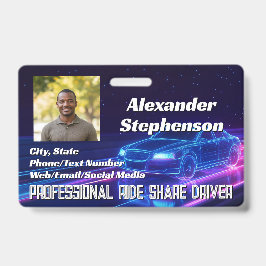 Foto Car Driving Lyft Uber Driver Rideshare ID Ausweis