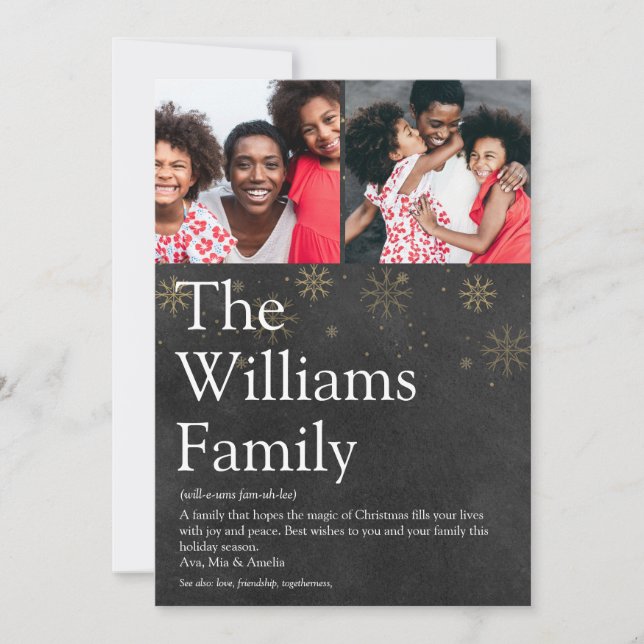 Foto Chalkboard Family Definition Weihnachten (Vorderseite)