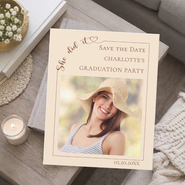 Foto Champagner Graduierung Save the Date Flyer (Von Creator hochgeladen)