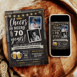 Foto Cheers and Biere 70. Geburtstagsfeier Einladung