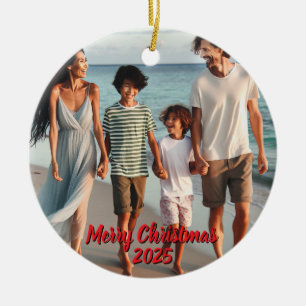 Foto Christmas Cruise Red Personalize Keramik Ornament
