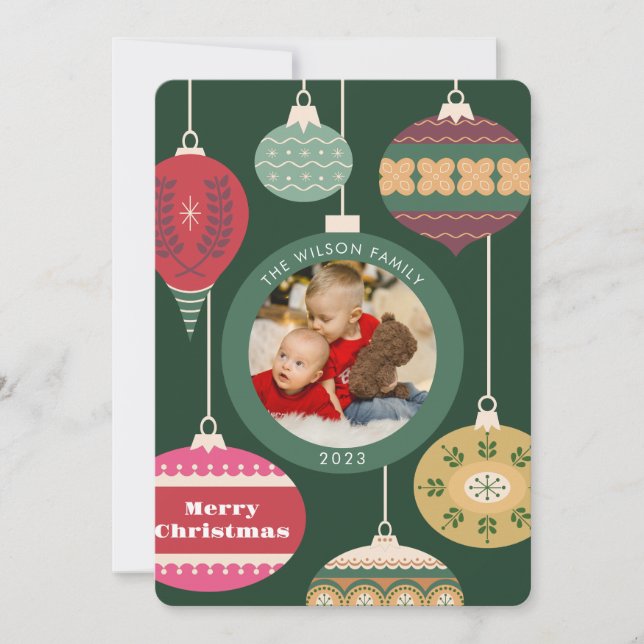 Foto Christmas Family Card Einladung (Vorderseite)