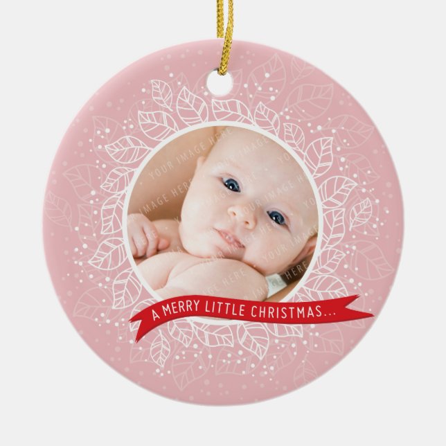 FOTO CHRISTMAS ORNATION: Winterpflanzen 3 Keramik Ornament (Vorne)