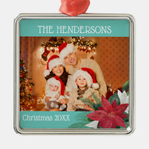 Foto Christmas Poinsettia Ornament Aus Metall