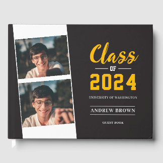Foto Class of Gray and Gold Guest Book Gästebuch