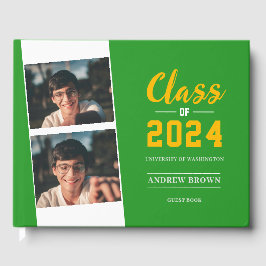 Foto Class of Pastel Green and Gold Guest Book Gästebuch