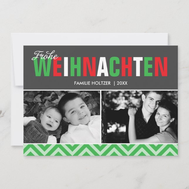 Foto Classic Red and Green Frohe Weihnachten (Vorderseite)