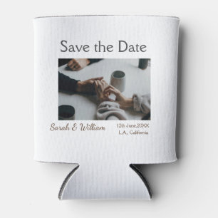 Foto Classic White elegante Typografy Hochzeit Mod Dosenkühler