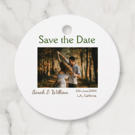 Foto Classic White elegante Typografy Hochzeit Mod Geschenkanhänger