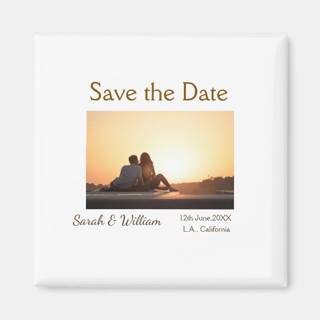 Foto Classic White elegante Typografy Hochzeit Mod Magnet (Vorne)
