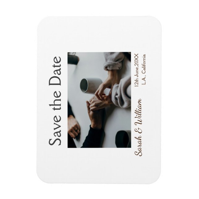 Foto Classic White elegante Typografy Hochzeit Mod Magnet (Vertikal)
