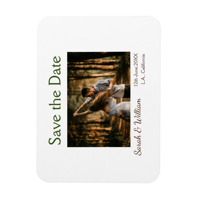 Foto Classic White elegante Typografy Hochzeit Mod Magnet (Vertikal)