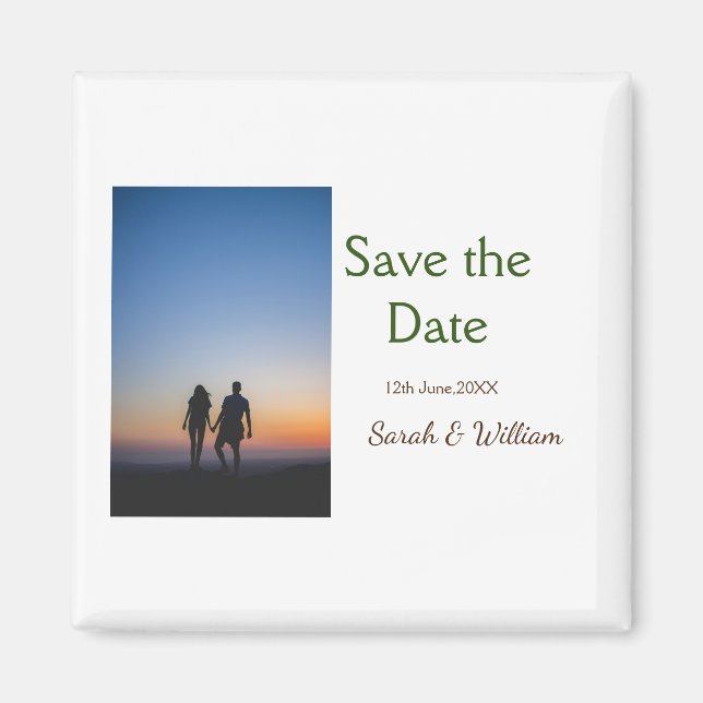 Foto Classic White elegante Typografy Hochzeit Mod Magnet (Vorne)