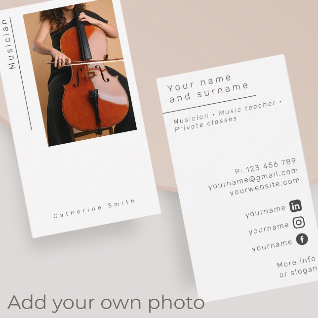 Foto Classical Music Minimalist Business Card Visitenkarte (Von Creator hochgeladen)