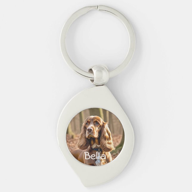 Foto Cocker Spaniel personalize Schlüsselanhänger (Vorderseite)