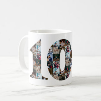 Foto Collage 10 Jahre Jubiläumsgeschenke pro Jahr Kaffeetasse