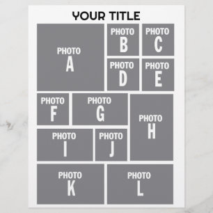 Foto Collage 12 Foto Layout Flyer