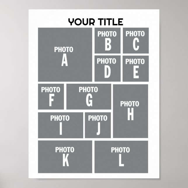 Foto Collage 12 Foto Layout Poster (Vorne)