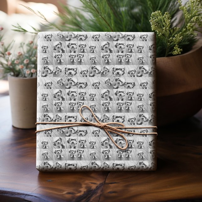 Foto Collage 16 Lieblingsfotos mit voller Coverage Geschenkpapier (Personalized Photo Wrapping Paper)