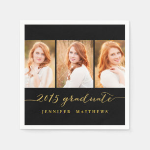 Foto Collage 2015 Graduation Party Paper Napkin Serviette
