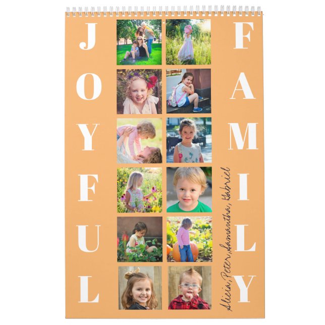 Foto-Collage 2026 mit Monogramm orange Kalender (Titelbild)