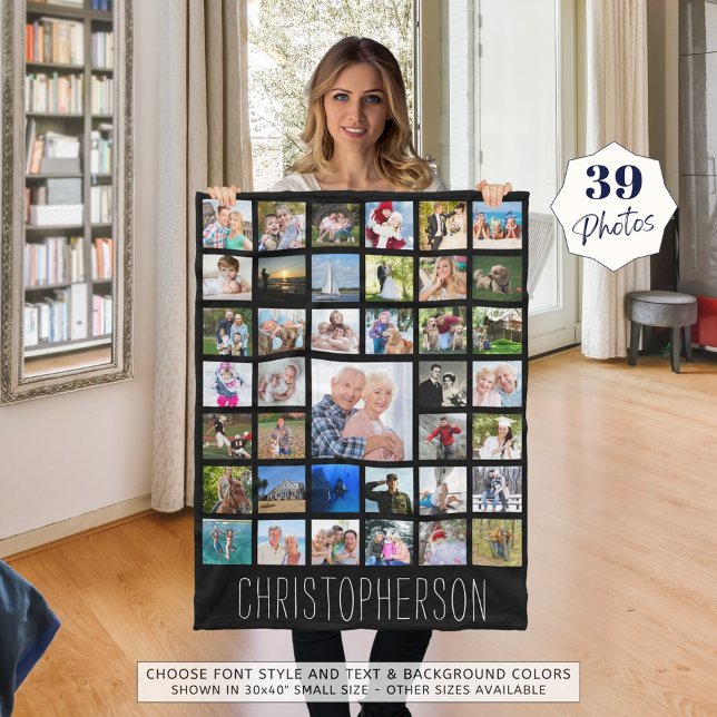 Foto Collage 39 Bilder bearbeitbare Farbe Personal Fleecedecke (Von Creator hochgeladen)