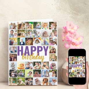 Foto Collage 40 Personalisiert Geburtstag Karte