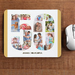 Foto Collage 50. Geburtstag Nummer 50 Custom Mousepad<br><div class="desc">Erstellen Sie Ihr eigenes personalisiertes Mauspad für ein einzigartiges 50. Geburtstagsgeschenk. Die 50-Foto-Collage ist auf einem weißen Hintergrund mit beigefarbenem, neutralem Sand/gelben Rändern und einer modernen Bronze-Typografie. Das Design umfasst bis zu 16 verschiedene Fotografien - in verschiedenen Formen und Größen - um Ihnen die Flexibilität zu geben, Ihre ausgewählten Bilder...</div>