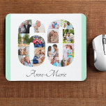 Foto Collage 60. Geburtstag Nummer 60 Mint Mousepad<br><div class="desc">Erstellen Sie Ihr eigenes personalisiertes Mauspad für ein einzigartiges 60. Geburtstagsgeschenk. Die Collage der Zahl 60 Foto ist auf einem weißen Hintergrund mit minzgrünen Rändern. Das Design umfasst bis zu 15 verschiedene Fotografien - in verschiedenen Formen und Größen - um Ihnen eine große Flexibilität bei der Platzierung Ihrer ausgewählten Bilder...</div>