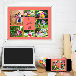 Foto Collage 7 Bilder Beste Schwester je Koralle Poster