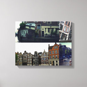 Foto Collage Amsterdam 3 Leinwanddruck