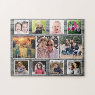 Foto Collage aus Grauholz, Horizontal 11-Familie