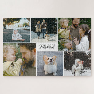 Foto Collage aus weißem grauem Jahr und Familienna