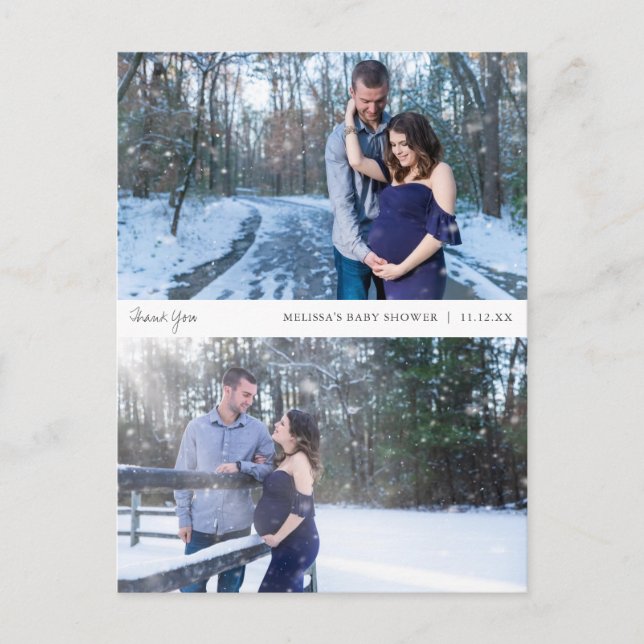 Foto Collage Baby Dusche Danke Karte (Vorderseite)