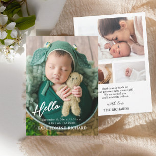 Foto-Collage Baby Neugeborenen-Geburtsanzeige  Einladung