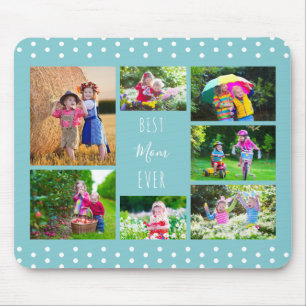 Foto-Collage Beste Mutter Aller Zeiten Himmelblau Mousepad