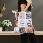 Foto Collage Beste Oma je Großmutter weiß Tasche<br><div class="desc">A gift for your grandmother celebrating her life with a leime of 8 Fotos. Black Text: Best Grandma Ever. Use foto of her,  children,  grandchildren,  husband,  pets,  friends,  her dream travel destination. White Background. Perfekte Mother's Day gift or for birthdays and Christmas.</div>