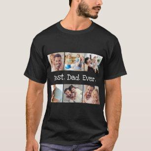 Foto Collage Bester Vater je in Schwarz und Weiß T-Shirt