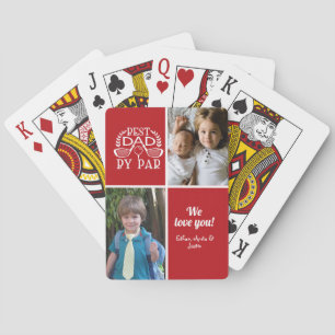 Foto Collage Bester Vater nach Par Vatertag Spielkarten
