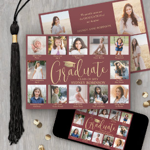 Foto-Collage & Bildunterschriften Burgund Gold Abs Ankündigung